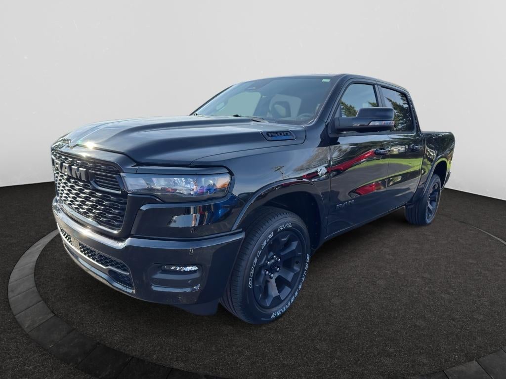 2026 RAM Ram 1500 RAM 1500 BIG HORN CREW CAB 4X2 5'7' BOX in Diamond Black Crystal Pearl-Coat Exterior Paint — front three-quarter view