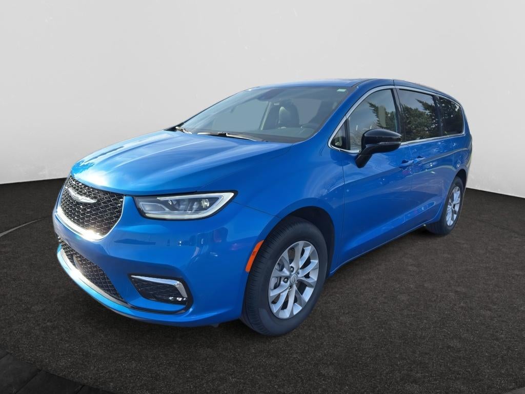 2026 Chrysler Pacifica PACIFICA SELECT AWD in Hydro Blue Pearl-Coat Exterior Paint — front three-quarter view